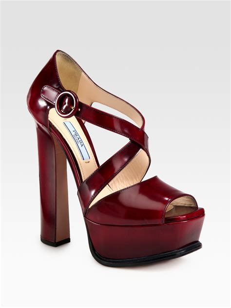 red prada platform shoes